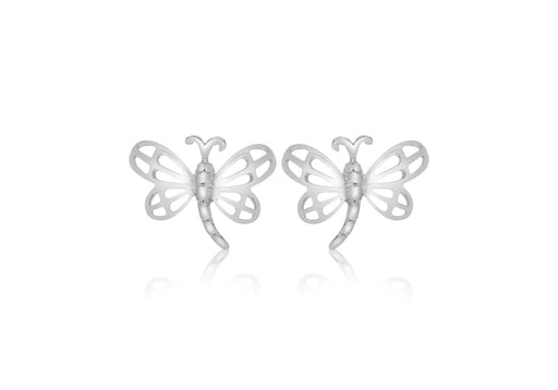 Sterling Silver Filigree Dragonfly Stud Earrings 