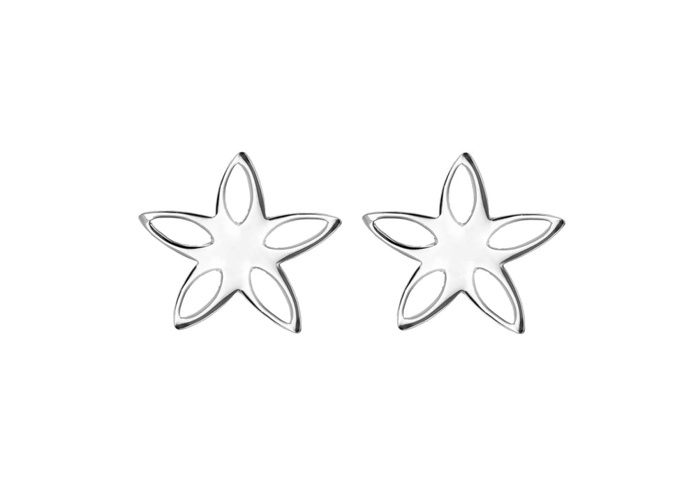 cSILVER CUTOUT FLOWER STUD E/R