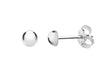 Sterling Silver Rhodium Plated 4mm Half-Ball Stud Earrings