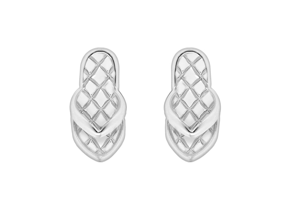 SILVER RHO FLIP FLOP STUD ER9