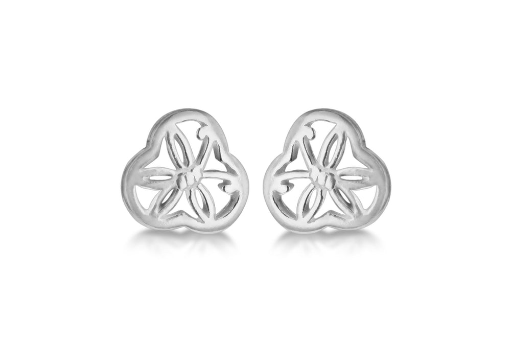 cSILVER CUTOUT STUD EARRINGS