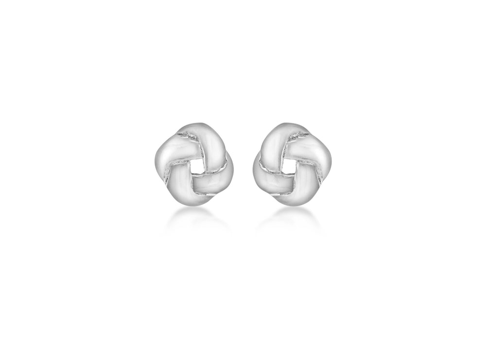 Sterling Silver 7mm Flat Knot Stud Earrings