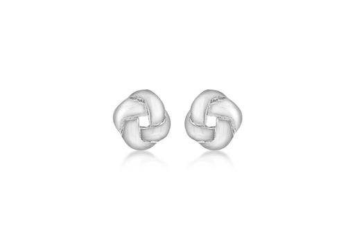 Sterling Silver 7mm Flat Knot Stud Earrings