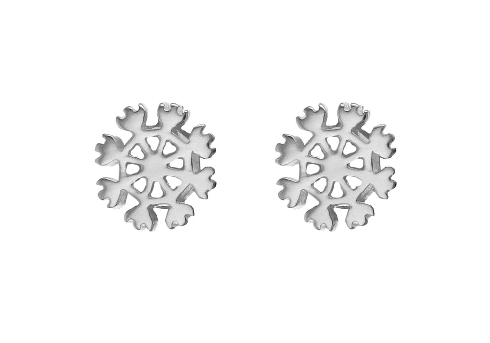 Sterling Silver Snowflake Stud Earrings