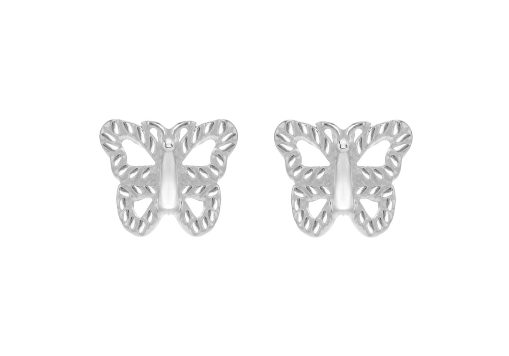 Sterling Silver 9mm x 7mm BCutterfly Stud Earrings