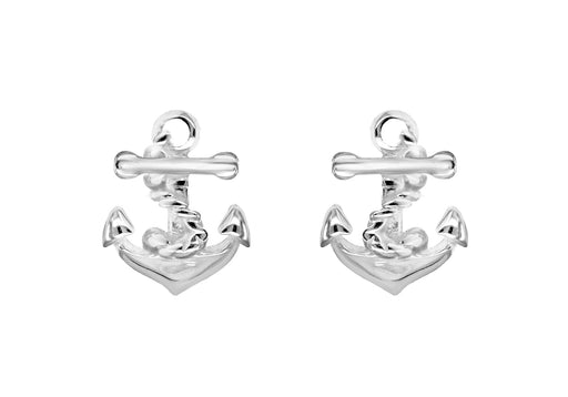 Sterling Silver Anchor Stud Earrings