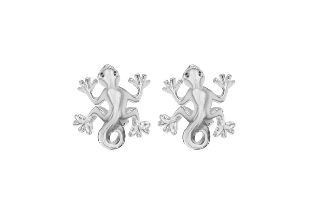 Sterling Silver 8mm x 10mm Geko Stud Earrings