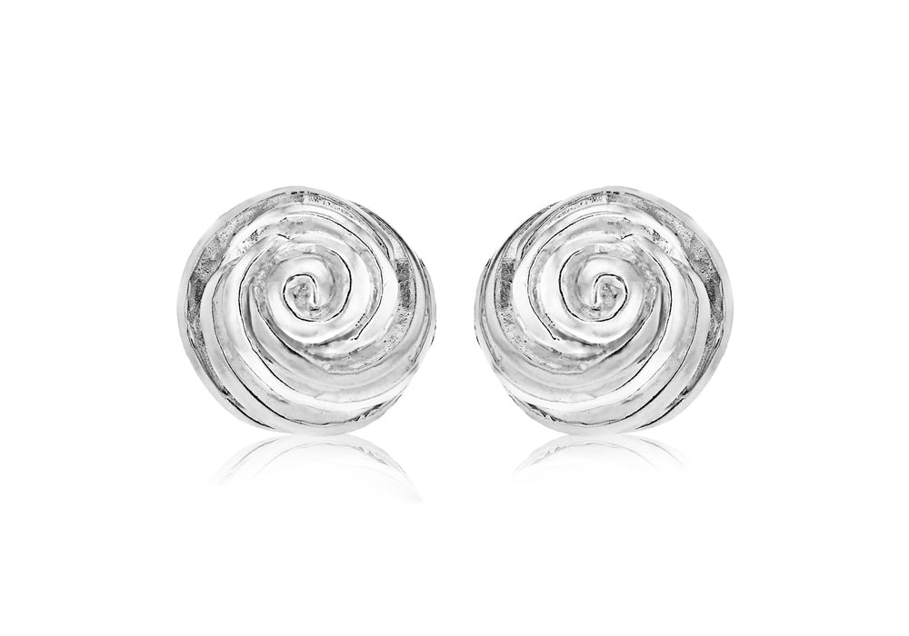 Sterling Silver 16mm Rose Stud Earrings