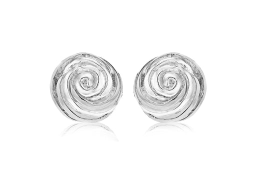 Sterling Silver 16mm Rose Stud Earrings