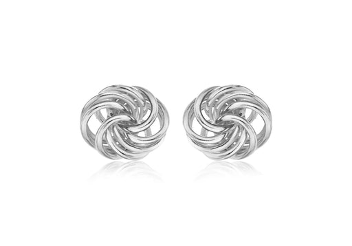 Sterling Silver 7mm x 9mm Knot Stud Earrings