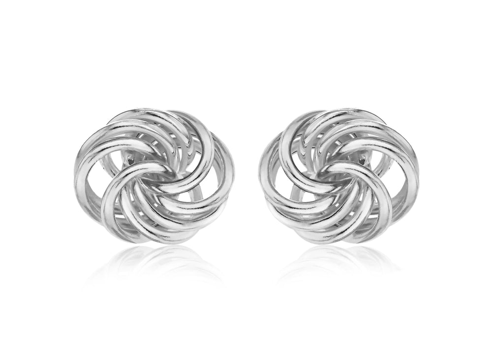 Sterling Silver 11mmx12.5mm Knot Stud Earrings