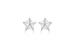 Sterling Silver Rhodium Plated 9.5mm x 9.8mm Star Stud Earrings