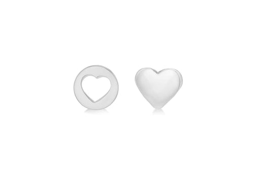 Sterling Silver Heart Stud Earrings 