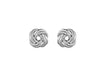 Sterling Silver Rhodium Plated 8mm Textured 4-Way Knot Stud Earrings