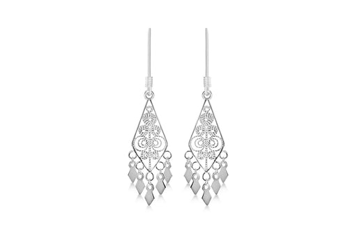 Sterling Silver Filigree Drop Earrings