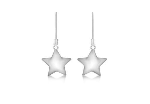 Sterling Silver 14.5mm x 29mm Polished Star Drop Earrings