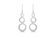 Sterling Silver Rhodium Plated Triple CutoCut Circle Graduated Drop Earrings