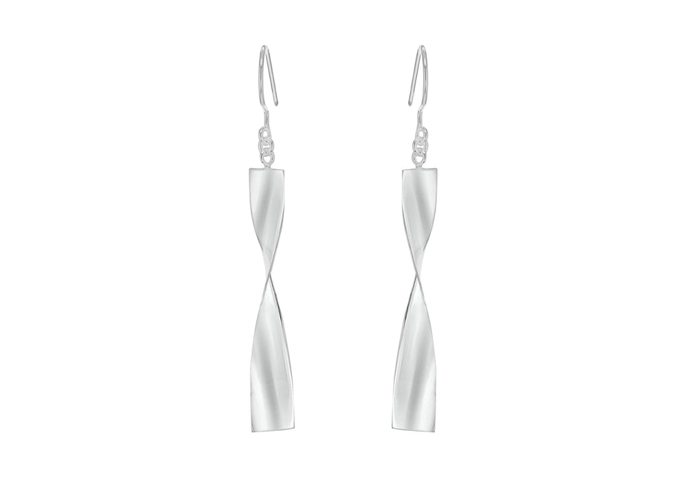 SILVER TWIST BAR & DROP EARRIN9