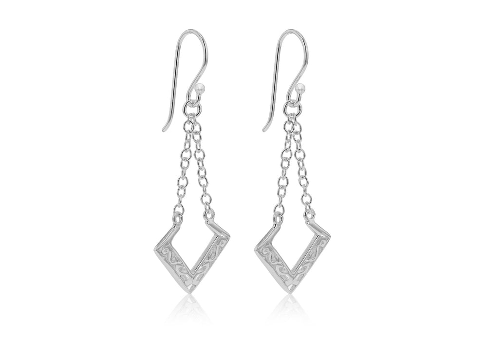 Sterling Silver Filigree Lantern Earrings 