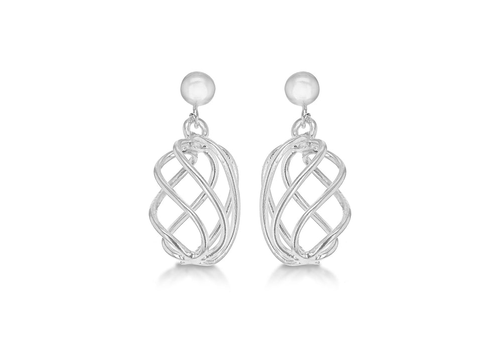 SILVER WIRE BALL DROP EARRing