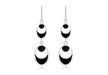 Sterling Silver Double Oval Onyx Drop Earrings 