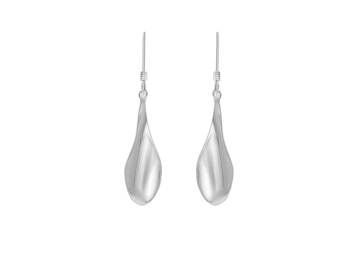 SILVER TWIST SPOON DROP EARRIN9