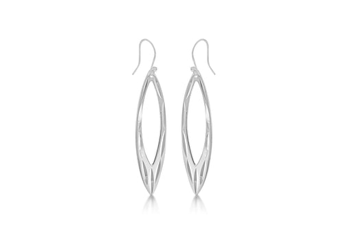 cSILVER CUTOUT D/C DROP EARRING