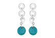 Sterling Silver Turquoise & Circles Drop Earrings 