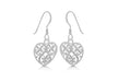 Sterling Silver Filigree Heart Earrings 