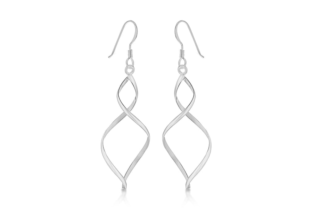 Silver Twist Teardrop Earrings