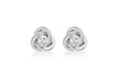 9ct Sterling Silver Zirconia  7mm Knot Stud Earrings