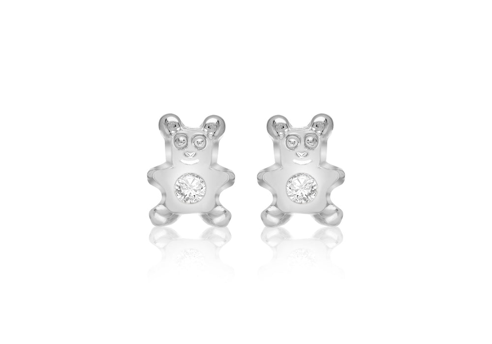 SILVER ES084 TEDDY Zirconia  EARRing