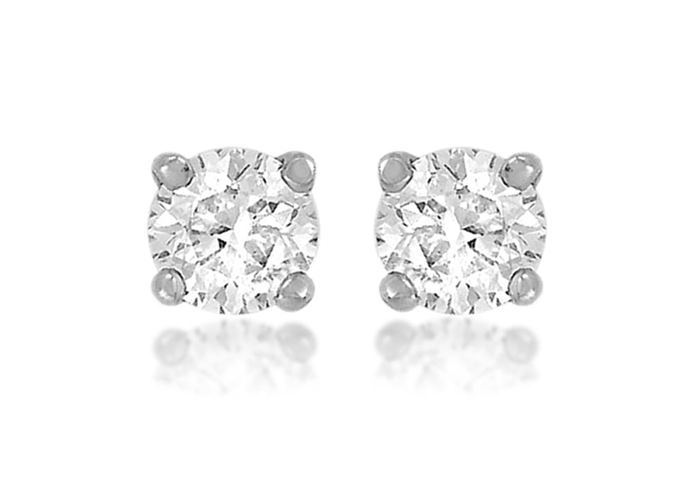 SILVER 3MM W/Zirconia  STUD EARRing