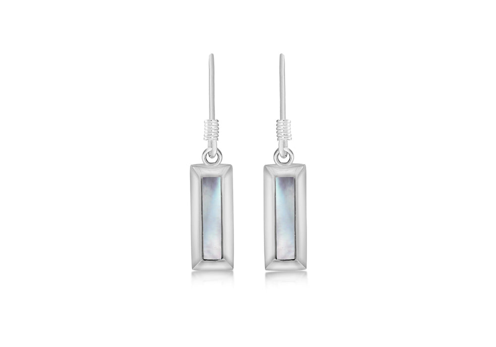 SILVER WHITE MOP DROP EARRing