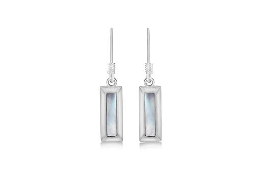 SILVER WHITE MOP DROP EARRing