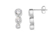 Sterling Silver Tri-Stone Set drop Earrings