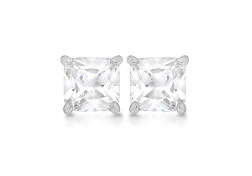 SILVER 5MM SQUARE W/Zirconia  EARRing