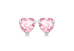 SILVER PINK Zirconia  HEART STUD EARR9