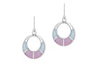 Sterling Silver Pink & Blue Enamel Set Drop Earrings