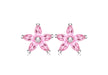 SILVER PINK FLOWER STUD EARR9