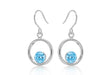 SILVER ROUND BLUE Zirconia  DRP ERing