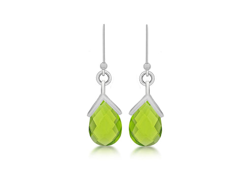 SILVER PERIDOT Zirconia  FacetedEARR9