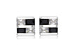 SILVER 4MM B&W SQ Zirconia  STUD EARR9