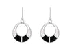 Sterling Silver Mother of Pearl and Onyx CutoCut Drop Earrings