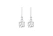 Sterling Silver Zirconia  Stone Set Round Drop Earrings