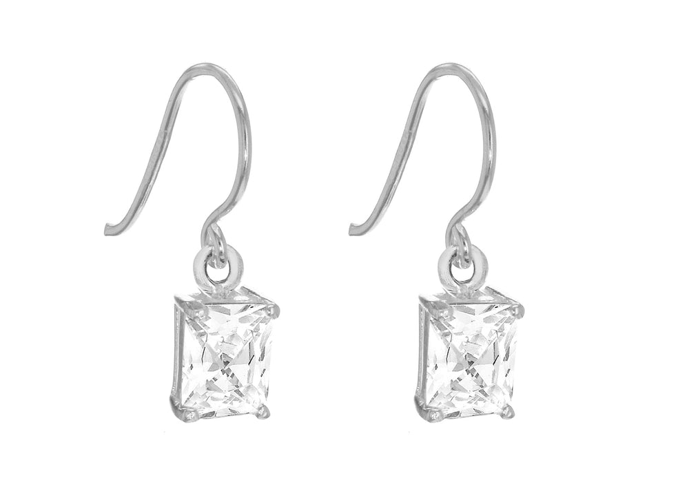 Sterling Silver Zirconia  Drop Earrings