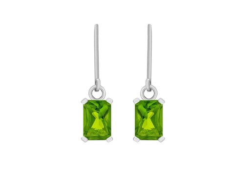 Sterling Silver Green Zirconia  Drop Earrings