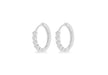 Sterling Silver Rhodium Plated Zirconia  17.6mm x 16mm Star Hoop Earrings