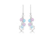 Sterling Silver Pink & Blue Stone Set Earrings