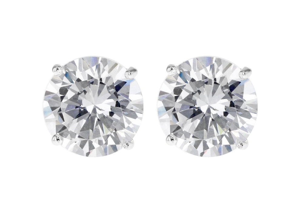 Sterling Silver Zirconia  10mm Stud Earrings